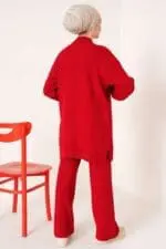Ensemble Tricot rouge Perlé - Confort au Quotidien – Image 2