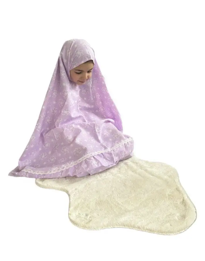 Tenue de prière enfant violette - Pureté florale – Image 3