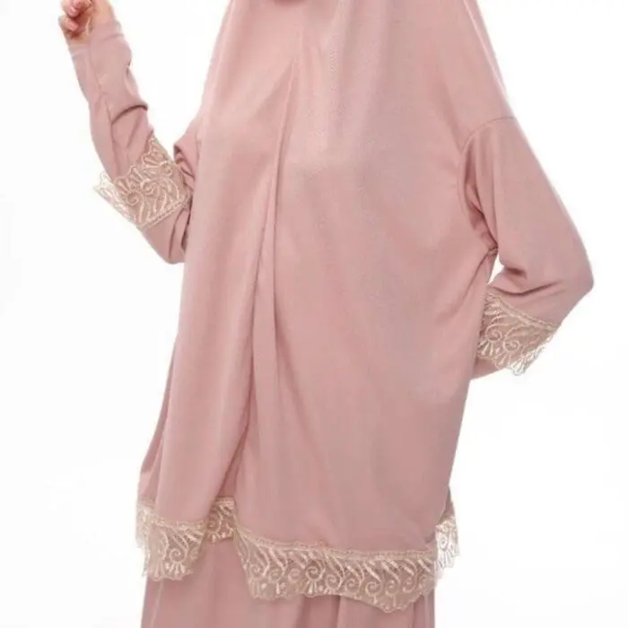 Tenue de prière femme rose à manches longues – Élégance et simplicité – Image 3
