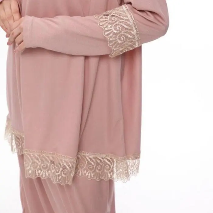 Tenue de prière femme rose à manches longues – Élégance et simplicité – Image 2