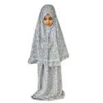 Tenue de prière enfant bleue avec motifs floraux, de Belle et Voilée