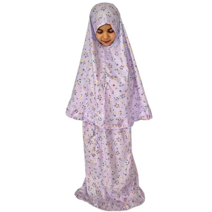 Tenue de prière enfant violette - Douceur florale – Image 2