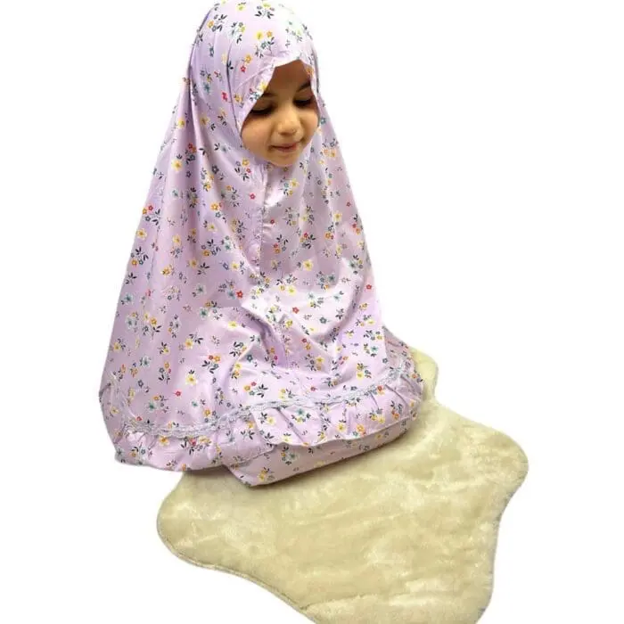 Tenue de prière enfant violette - Douceur florale – Image 3