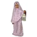 Tenue de prière enfant rose avec motifs floraux, de Belle et Voilée