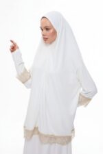 Tenue de prière femme blanche à manches longues – Élégance et simplicité – Image 3