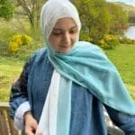 Hijab imprimé en crêpe – Ombre Verte – Image 2