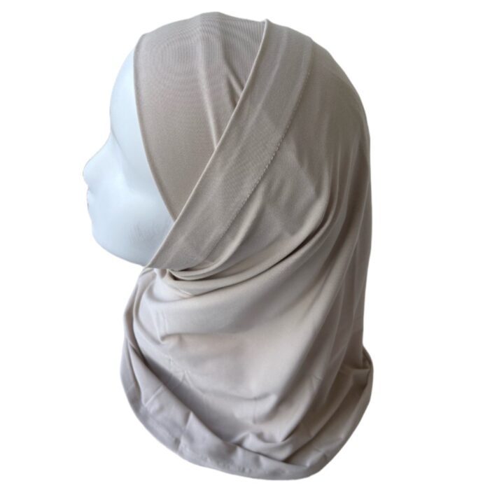 Hijab 2 Pièces en lycra beige rosé – Modernité et Confort – Image 2