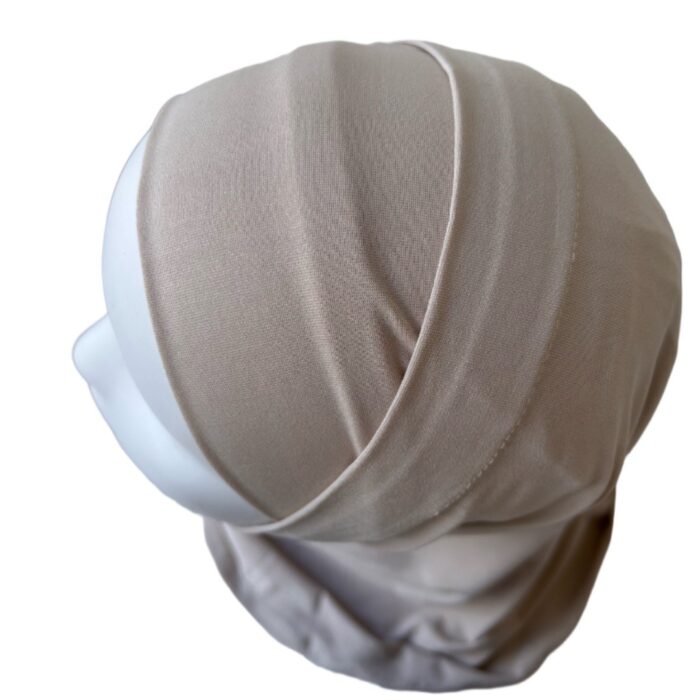 Hijab 2 Pièces en lycra beige rosé – Modernité et Confort – Image 5