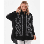 Tunique longue noire brodée – Élégance et légèreté pour le Printemps-Été – Image 2