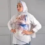 Hijab imprimé en crêpe – Envol de douceur (Collection Ange) – Image 2