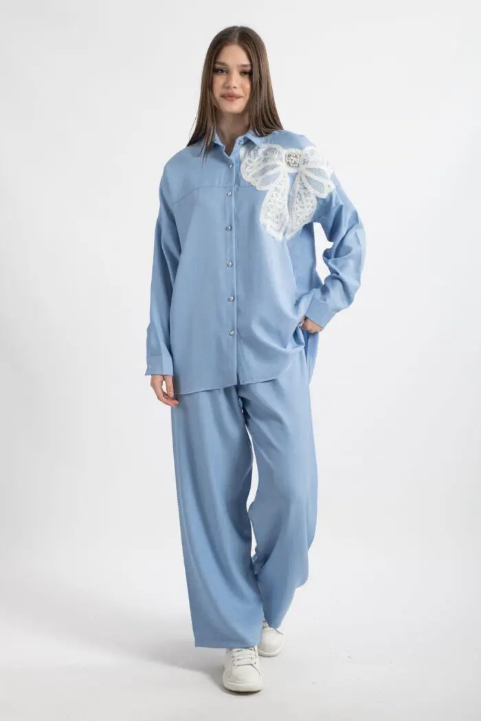 ⁦Ensemble 2 pièces brodé – Chic & confortable⁩ - الصورة ⁦3⁩