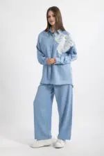 ⁦Ensemble 2 pièces brodé – Chic & confortable⁩ - الصورة ⁦4⁩