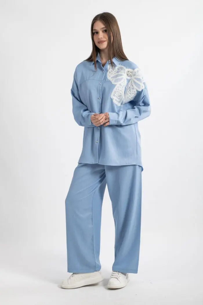 ⁦Ensemble 2 pièces brodé – Chic & confortable⁩ - الصورة ⁦4⁩
