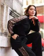 ⁦Ensemble 2 pièces en coton noir – Sport chic urbain⁩ - الصورة ⁦3⁩