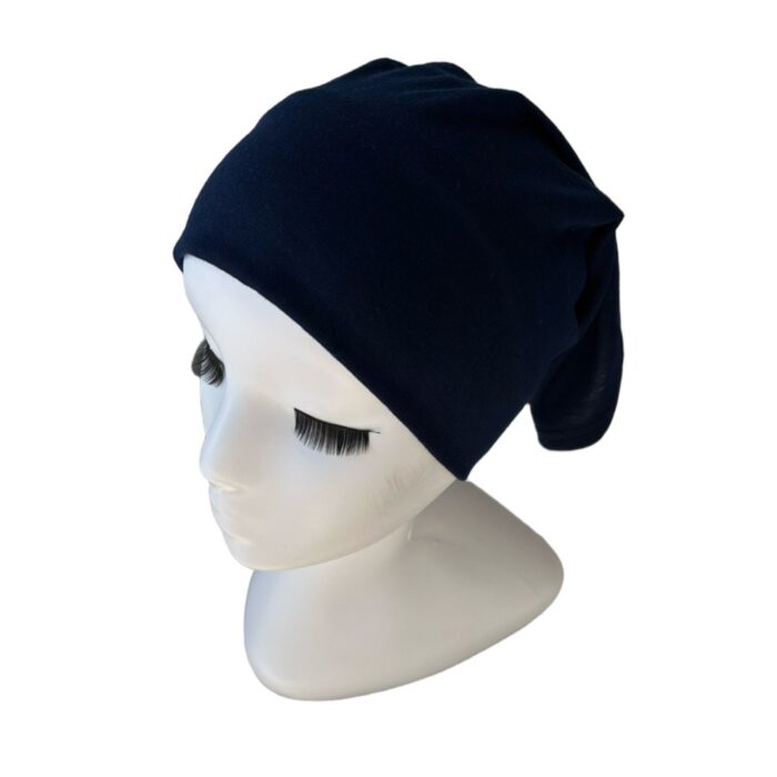 Sous-Hijab Tube Large en Coton Bleu Marine – Confort Enveloppant – Image 2