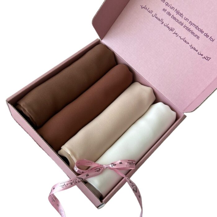 Box Hijab en crêpe – Unis – Image 2