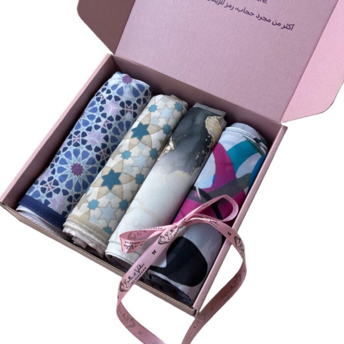 Box Hijab en crêpe – Motifs d’Orient – Image 2