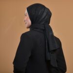 hijab pratique effet cachemire noir prêt à enfiler