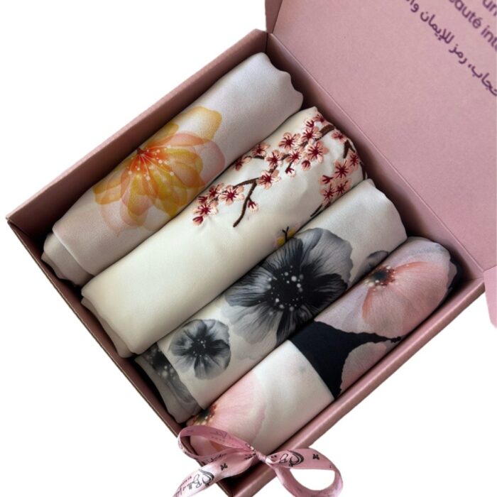 Box Hijab en crêpe avec fleurs zoom collection 2