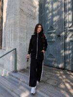 Black Cotton 2-Piece Sportswear Set