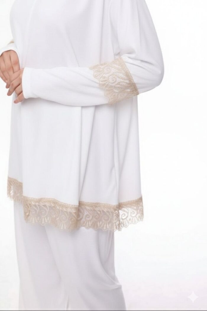 Tenue de prière femme blanche à manches longues – Élégance et simplicité – Image 2