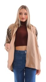 Cardigan long brodé brun-beige – Léger et élégant pour le Printemps-Été – Image 4