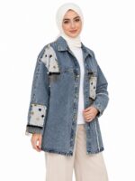 Veste longue en jean avec motifs étoiles - Moderne et Tendance – Image 2