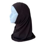 Brown 2-piece lycra hijab, elegant and comfortable, ideal for perfect hold and a refined touch. Sold by Belle et Voilée. Made in Syria.