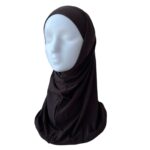 Hijab 2 Pièces en lycra marron – Esprit syrien – Image 2