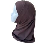Hijab 2 Pièces en lycra marron – Esprit syrien – Image 4