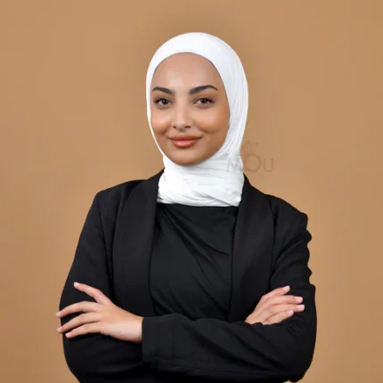 Hijab pratique effet lacoste blanc cassé uni