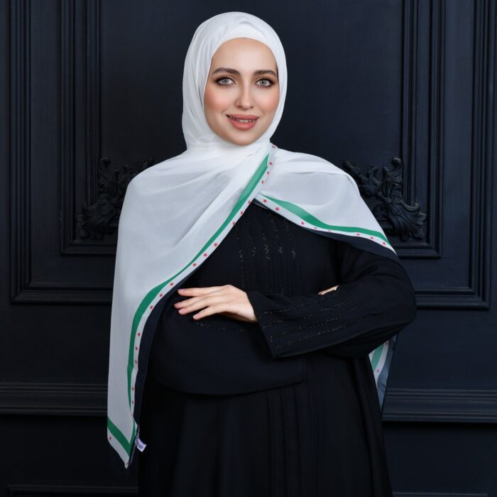 Hijab imprimé en crêpe - L'Aube de la Syrie (Collection les Peuples Libres) – Image 2