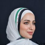Hijab imprimé en crêpe - L'Aube de la Syrie (Collection les Peuples Libres) – Image 3