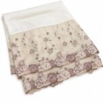 Tenue de prière femme opaque avec dentelle à fleurs bronze et crème – Élégance syrienne – Image 3